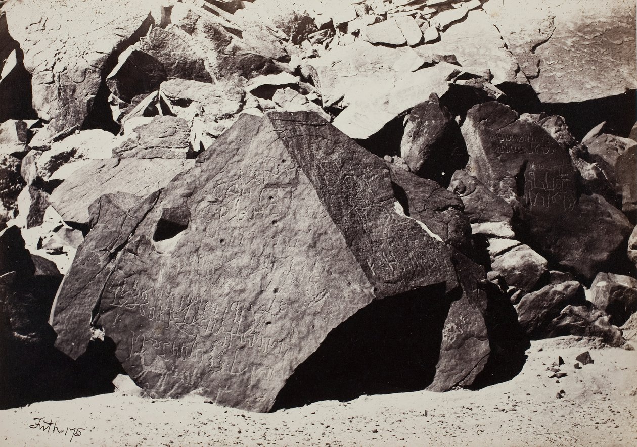 Sinaitiske inskriptioner i Wadee El-Mukattab, af Francis Frith