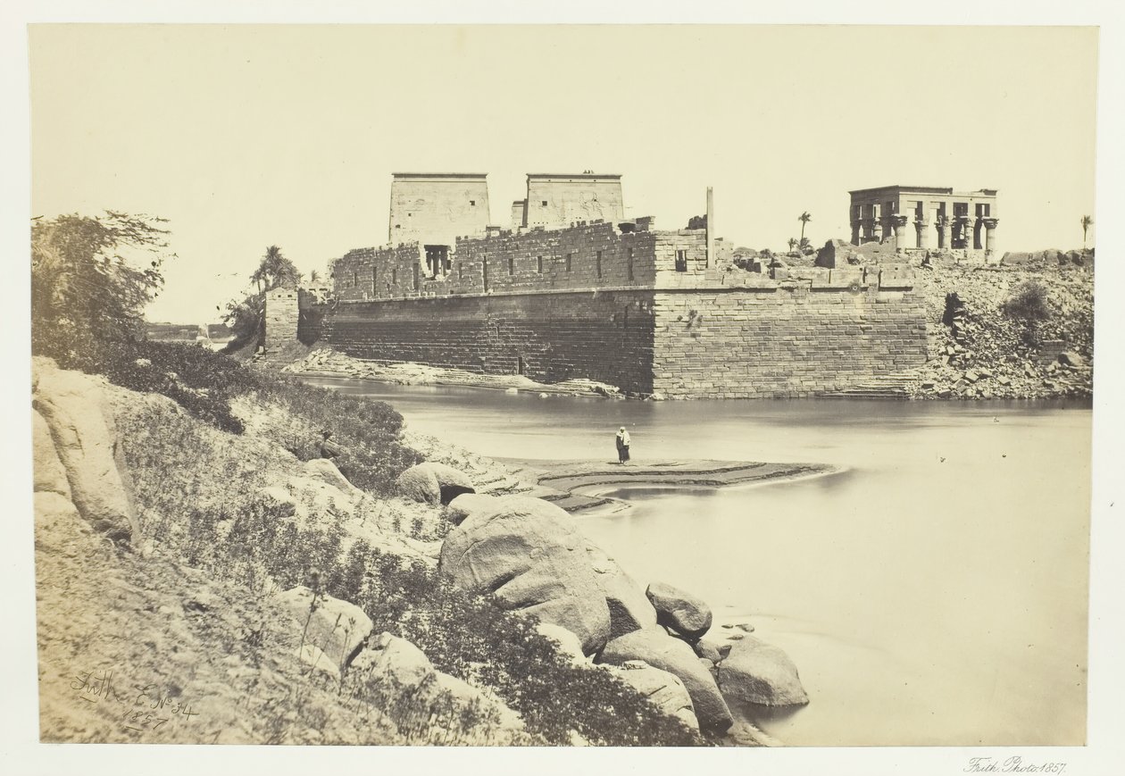 Sydenden af øen Philæ, 1857. af Francis Frith