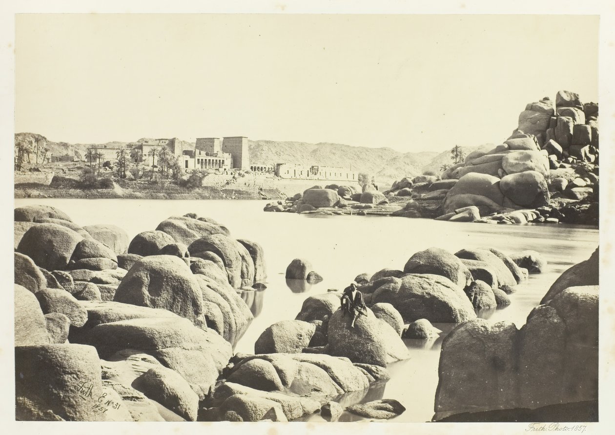 Tilnærmelsen til Philæ, 1857. af Francis Frith