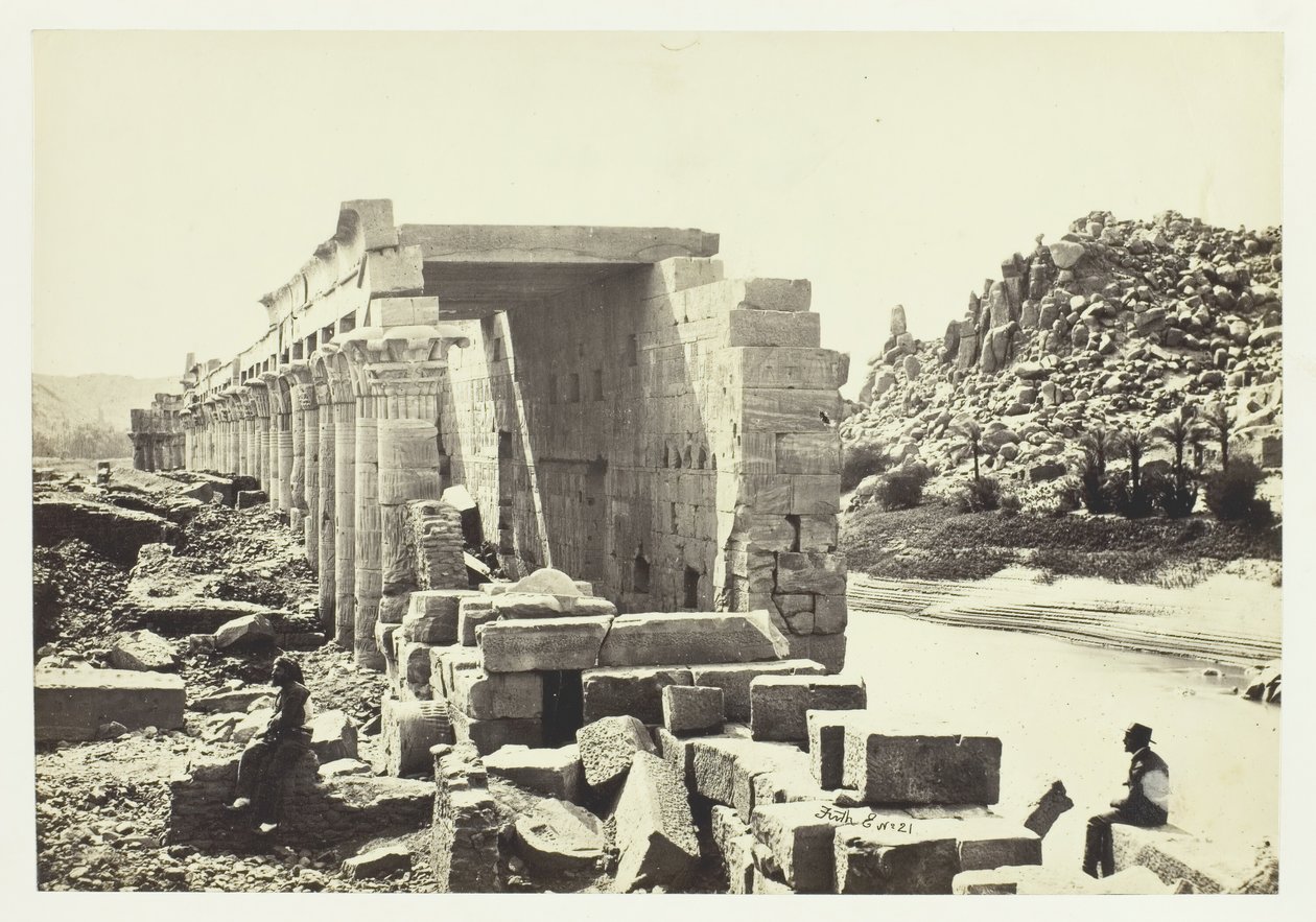 The Colonnade, Island of Philæ, 1857. af Francis Frith