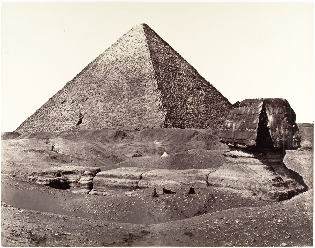 Den Store Pyramide og Den Store Sfinx af Francis Frith