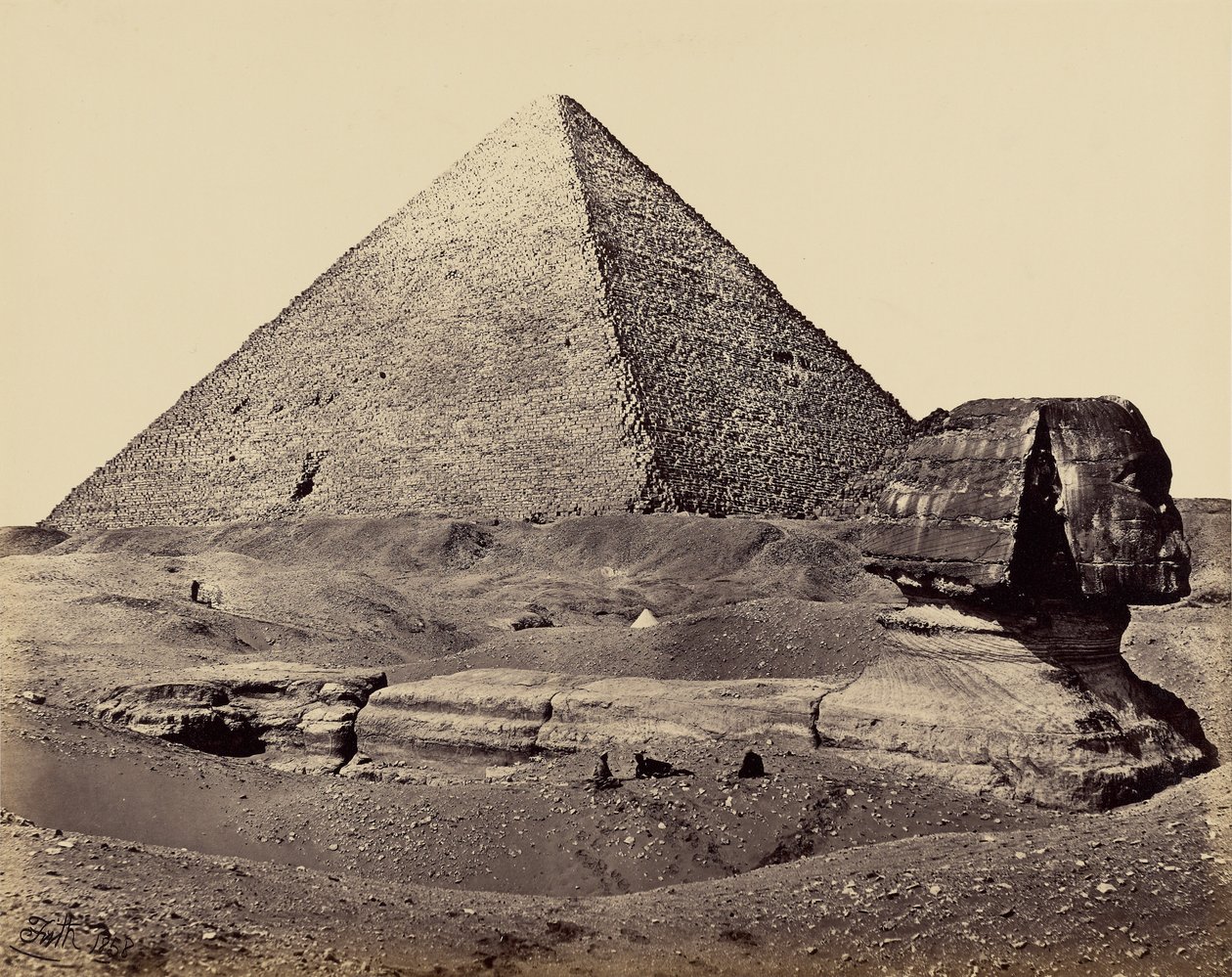Den Store Pyramide og Sfinksen af Francis Frith