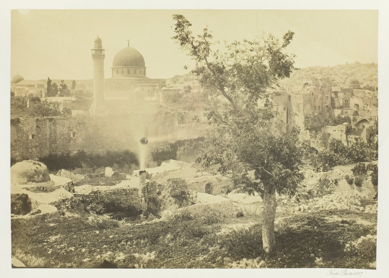 Moskeen i Omar, Jerusalem, 1857. af Francis Frith
