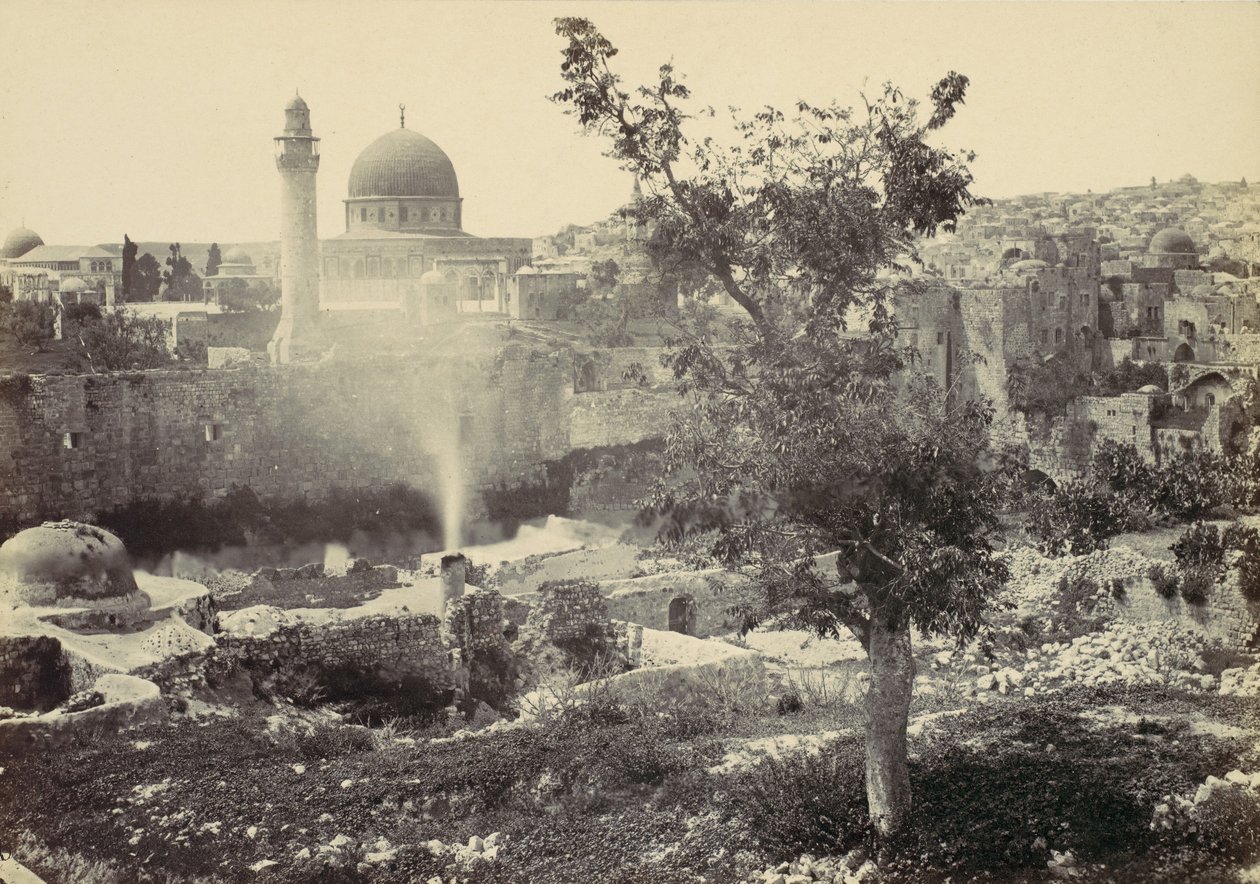 Moskeen i Omar, Jerusalem, 1857. af Francis Frith