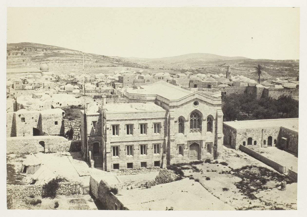 Den nye engelske kirke fra Hippicus-tårnet i Jerusalem af Francis Frith