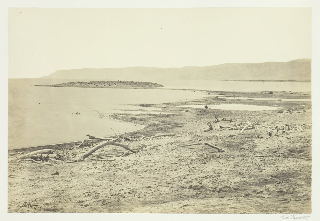 Nordkysten af Det Døde Hav, 1857. af Francis Frith