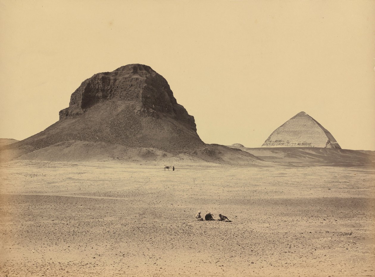 Pyramiderne i Dahshoor set fra øst, 1857 (foto) af Francis Frith