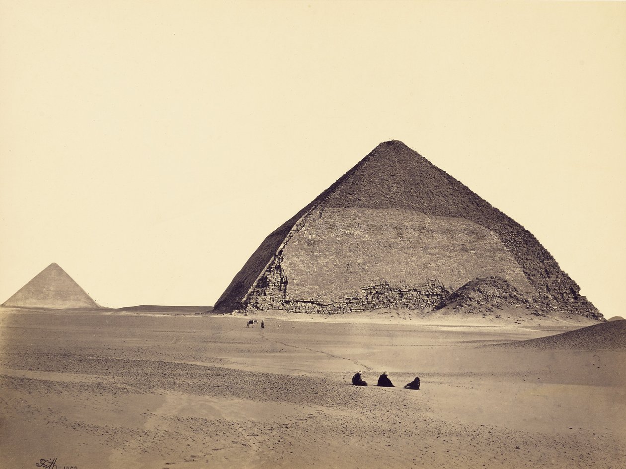 Pyramiderne i Dahshur set fra sydvest af Francis Frith