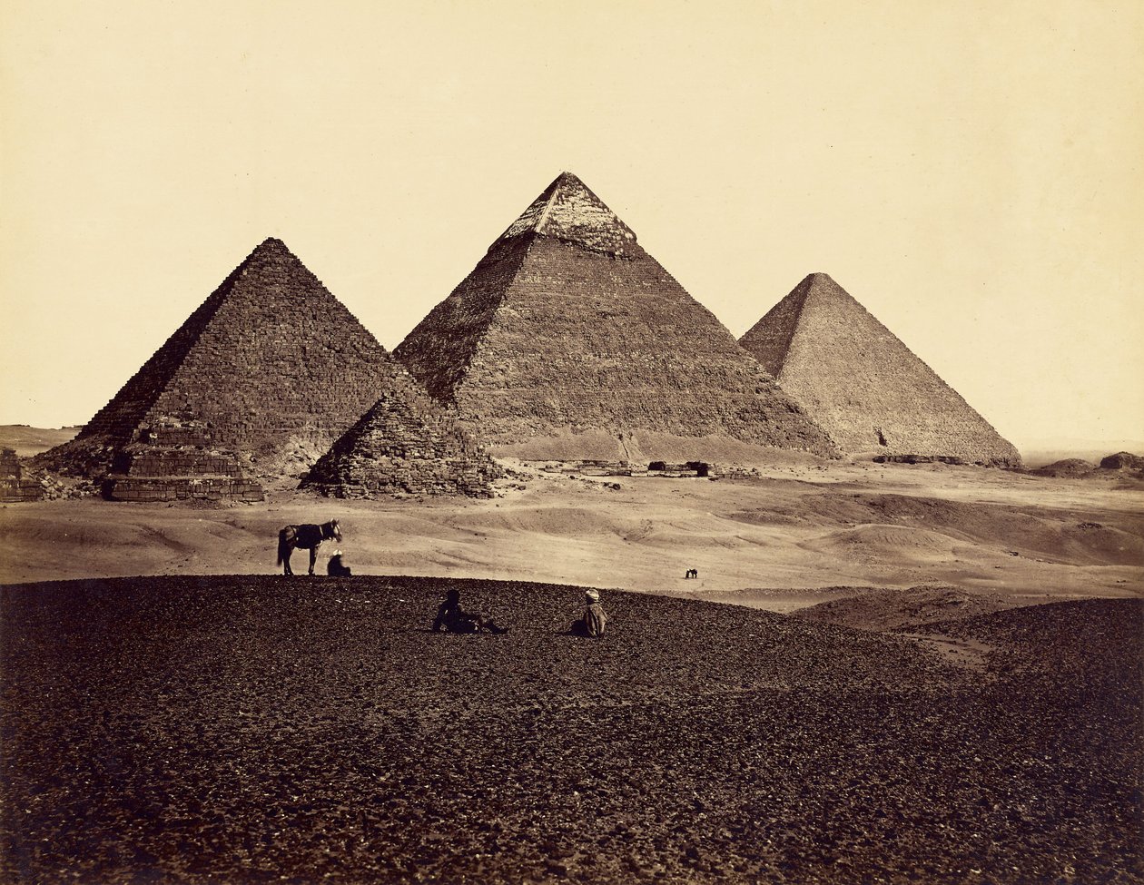 Pyramiderne i Giza set fra sydvest af Francis Frith
