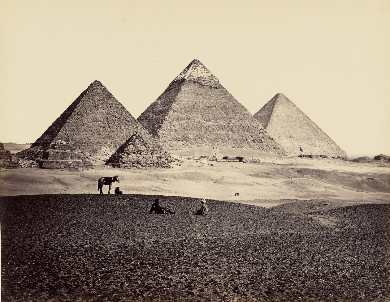 Pyramiderne i Giza set fra sydvest af Francis Frith
