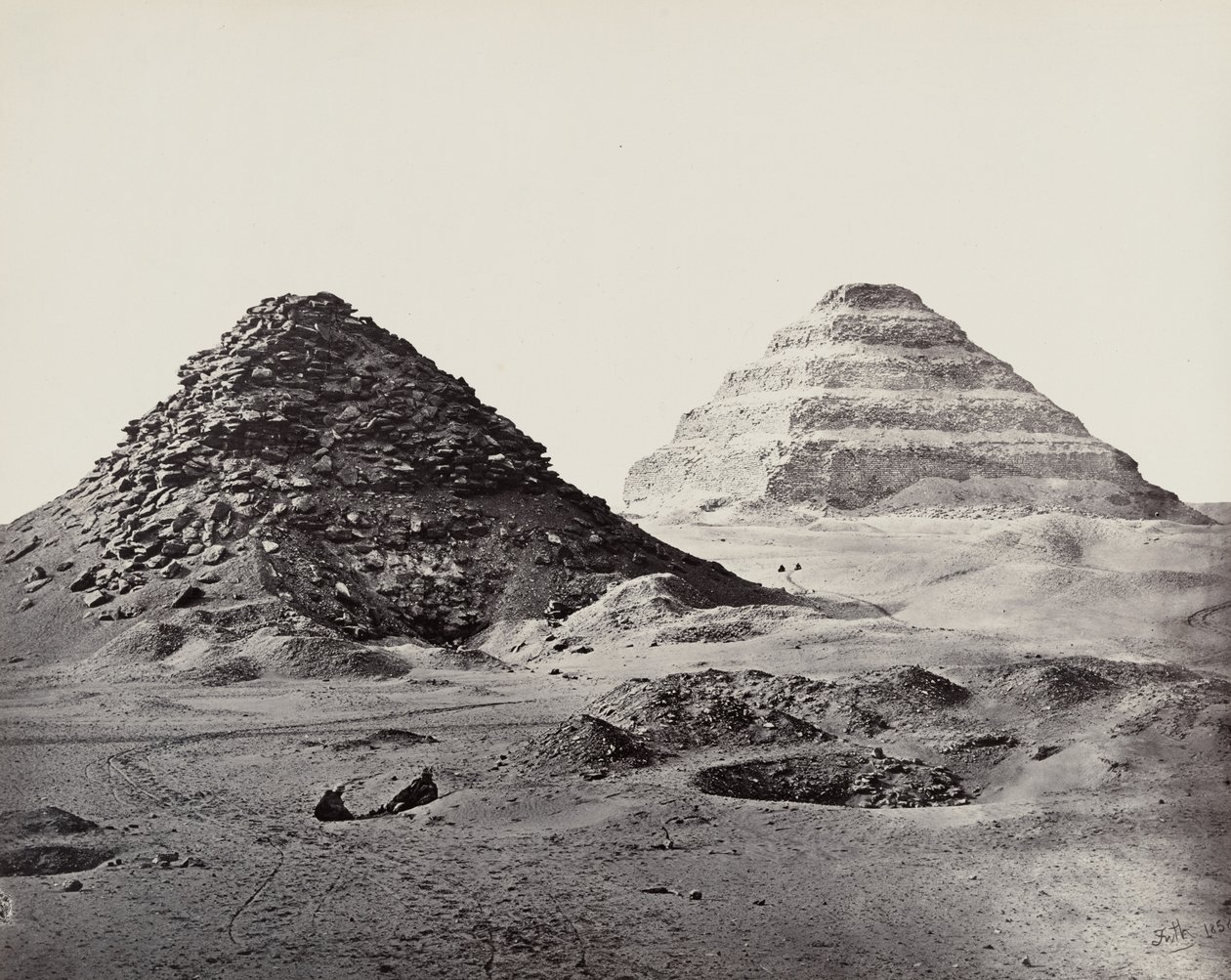 Pyramiderne i Sakkara set fra nordøst af Francis Frith