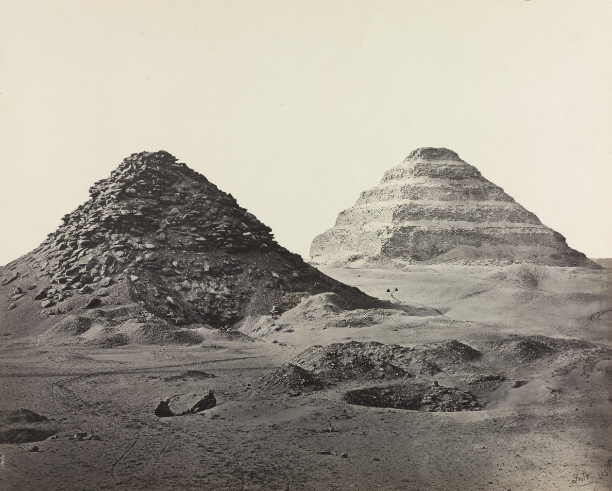 Pyramiderne i Saqqara, fra nordøst, 1858. af Francis Frith