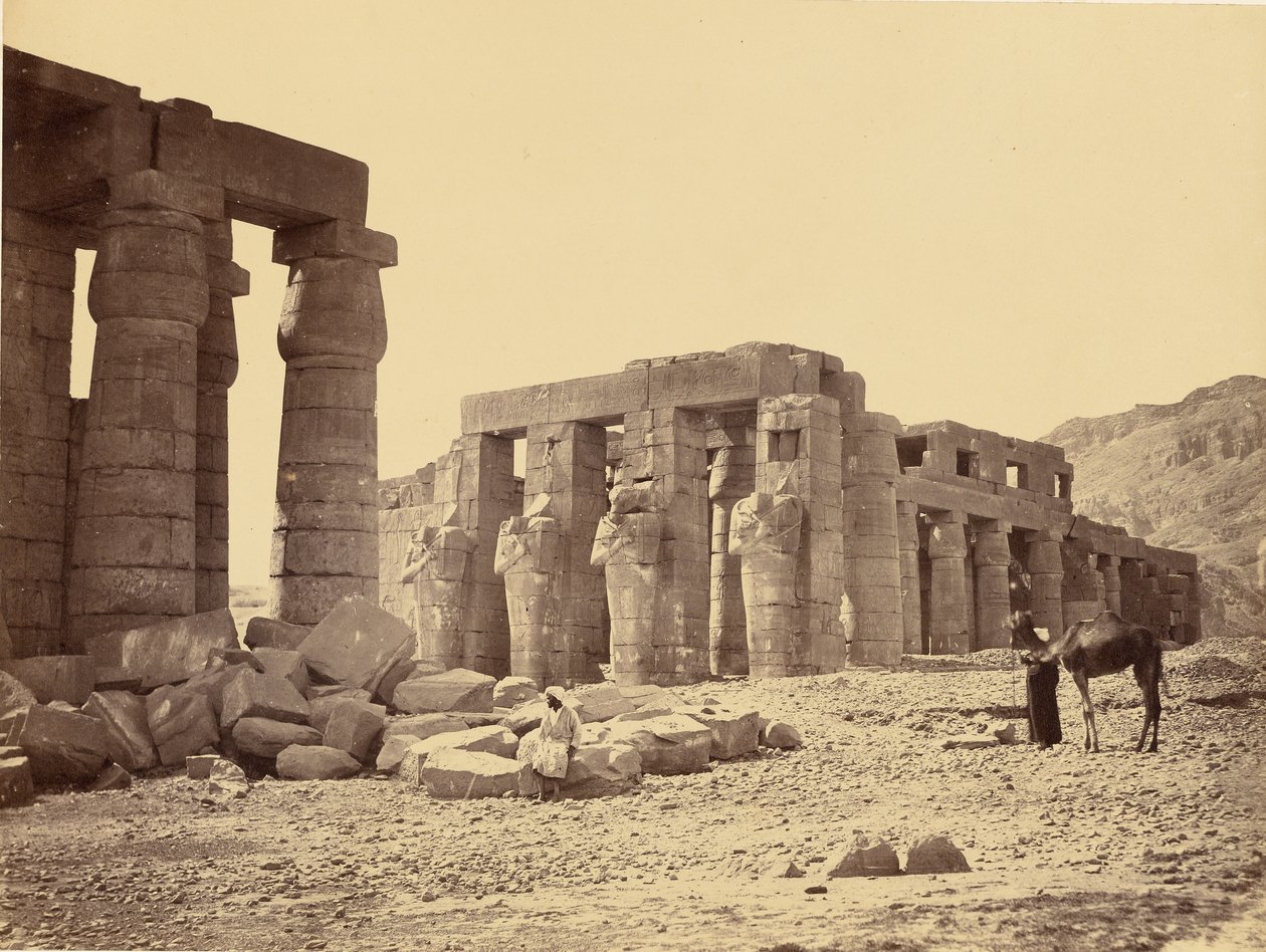 Ramesseum ved El-Kurney, Theben, andet vue af Francis Frith