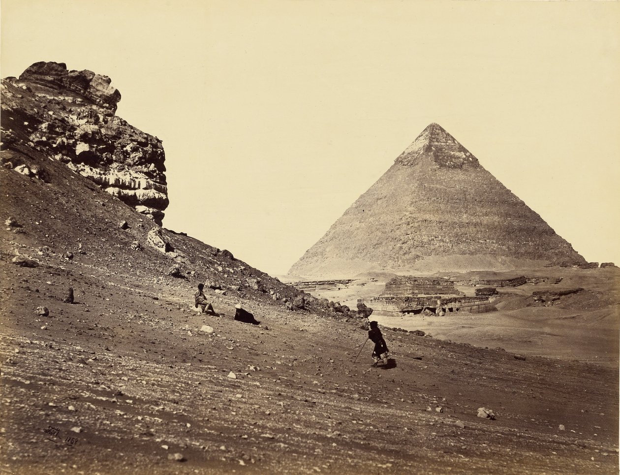 Den anden pyramide set fra sydøst af Francis Frith