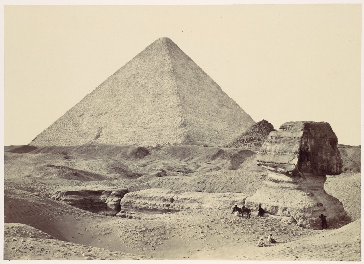 Sfinxen og den Store Pyramide, Gizeh af Francis Frith