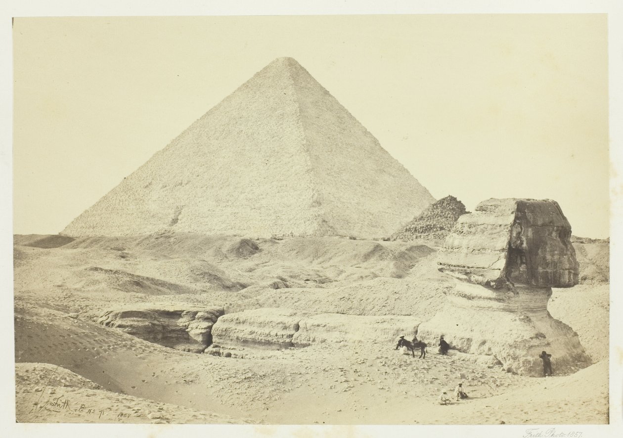 Sphynx og den store pyramide, Geezeh af Francis Frith