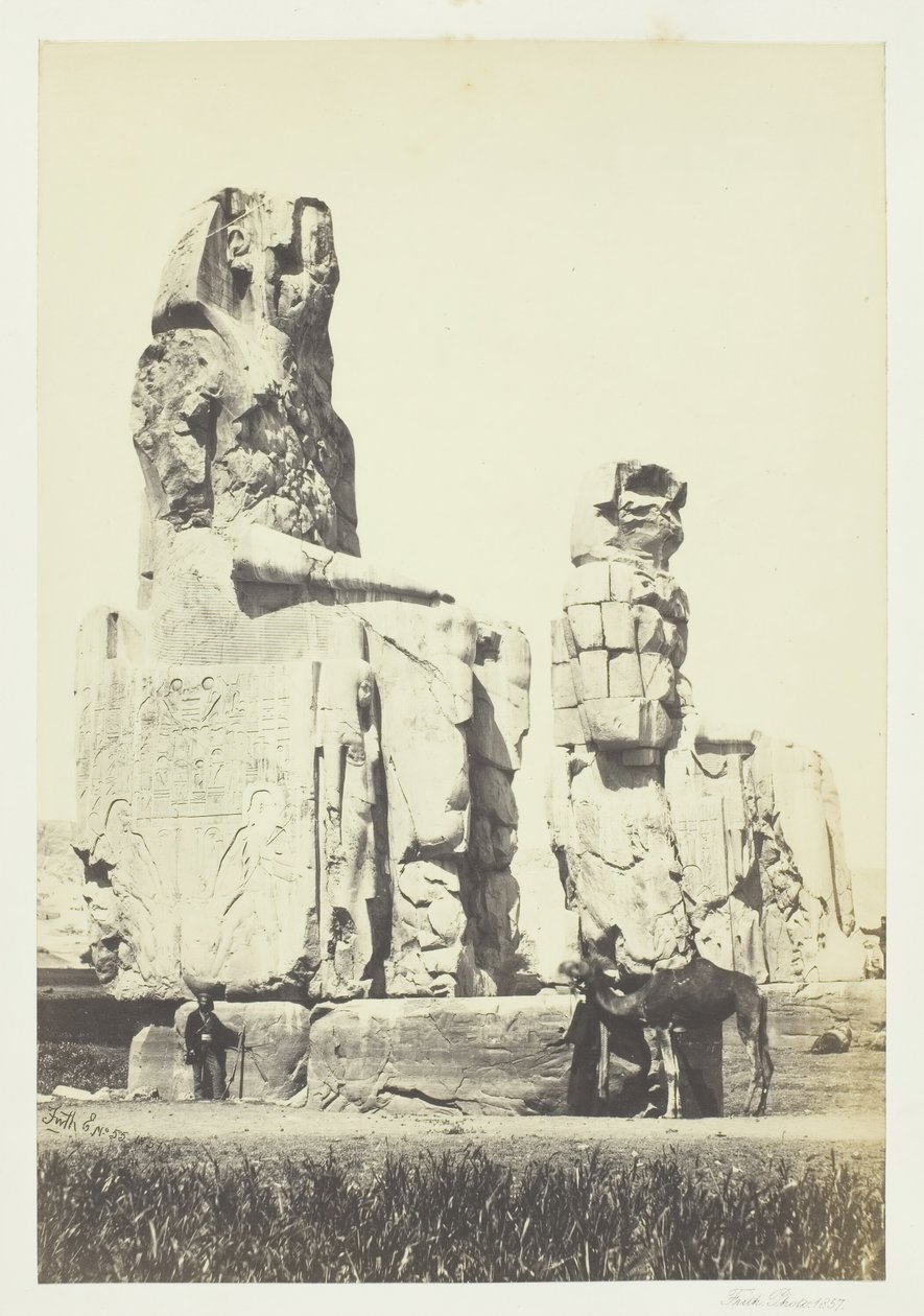 Statuerne af Memnon, Thebensletten, 1857. af Francis Frith