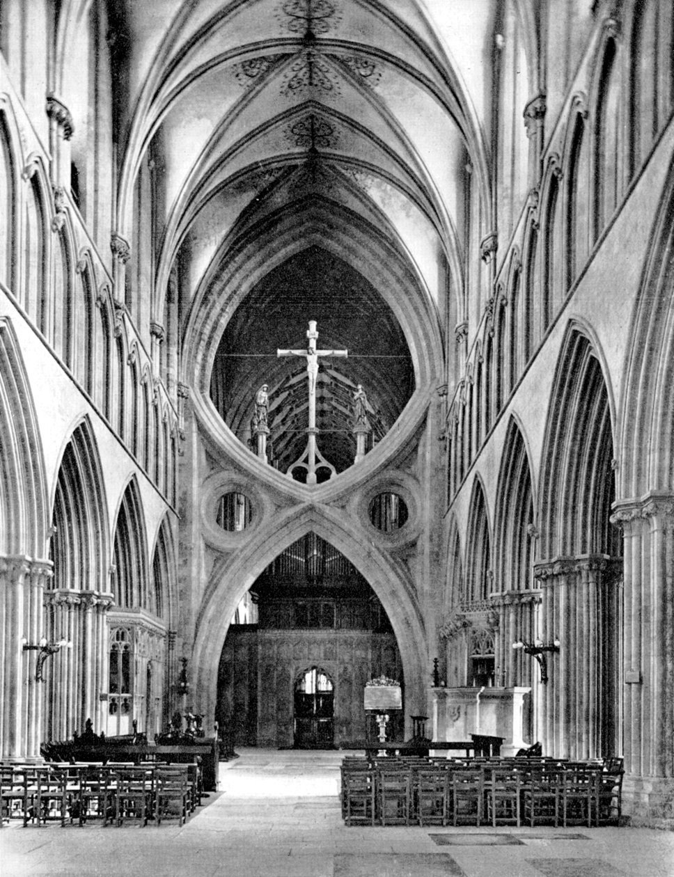 The Nave, Wells Cathedral, Somerset, England, 1924-1926 af Frith and Co