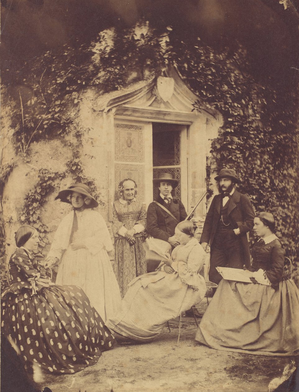 Claudet Family Group, Chateau de la Roche, Amboise, 1856. af Francis George Claudet