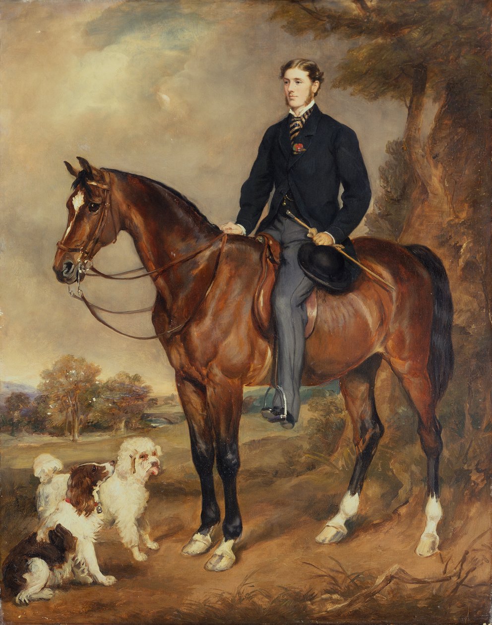 Et ridesportræt af Seymour Sydney Hyde 6. jarl af Harrington (olie på lærred) af Francis Grant