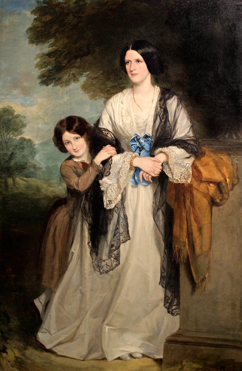 Juliana, grevinde af Leicester med sit ældste barn Lady Julia Coke af Francis Grant