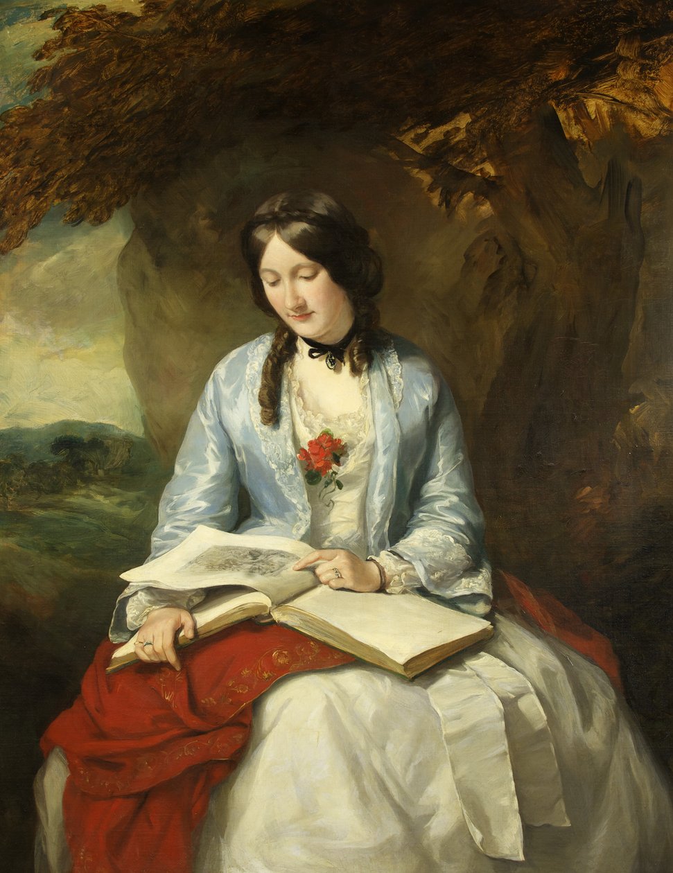 Portræt af fru Livesay, ca. 1851 (olie på lærred) af Francis Grant