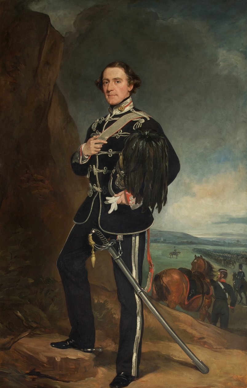 The 2nd Lord de Tabley som oberstkommandant for jarlen af Chesters Yeomanry Cavalry af Francis Grant