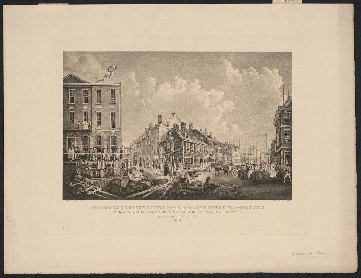 Tontine Coffee House på Wall Street, New York af Francis Guy