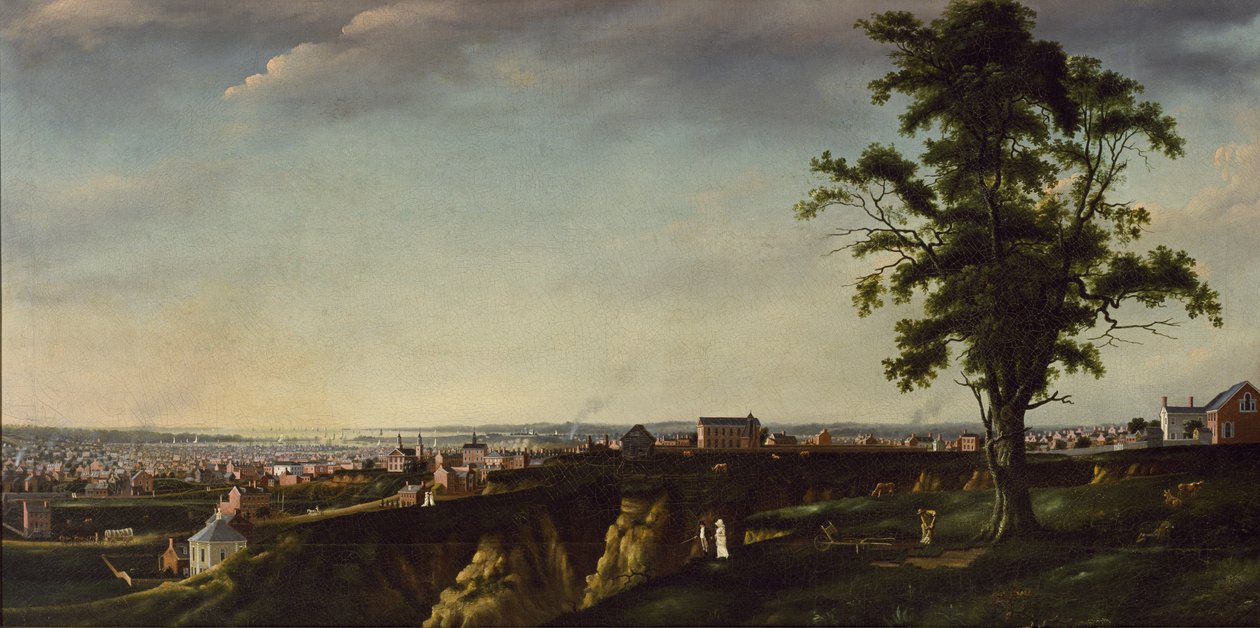 Udsigt over Baltimore fra Chapel Hill, ca. 1803 af Francis Guy