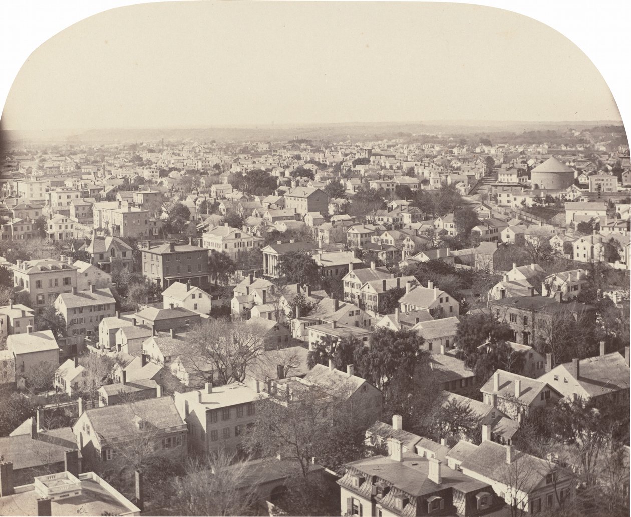 Ser mod nordvest fra Westminster Street, Providence, 1858-1860. af Francis Hacker