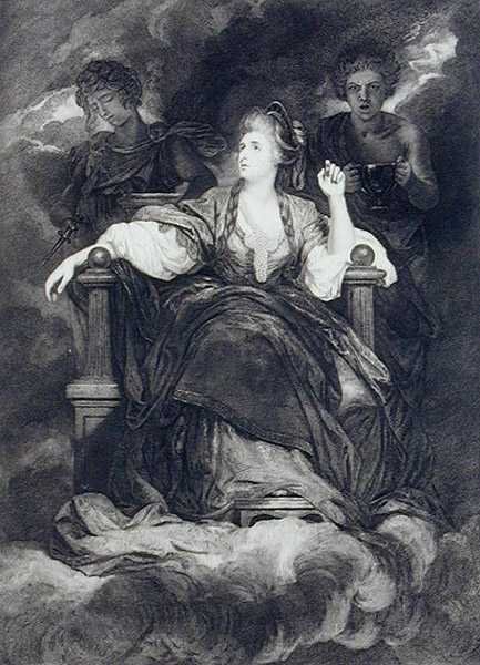 Mrs Siddons i karakteren af en tragisk muse (gravering) af Francis Haward