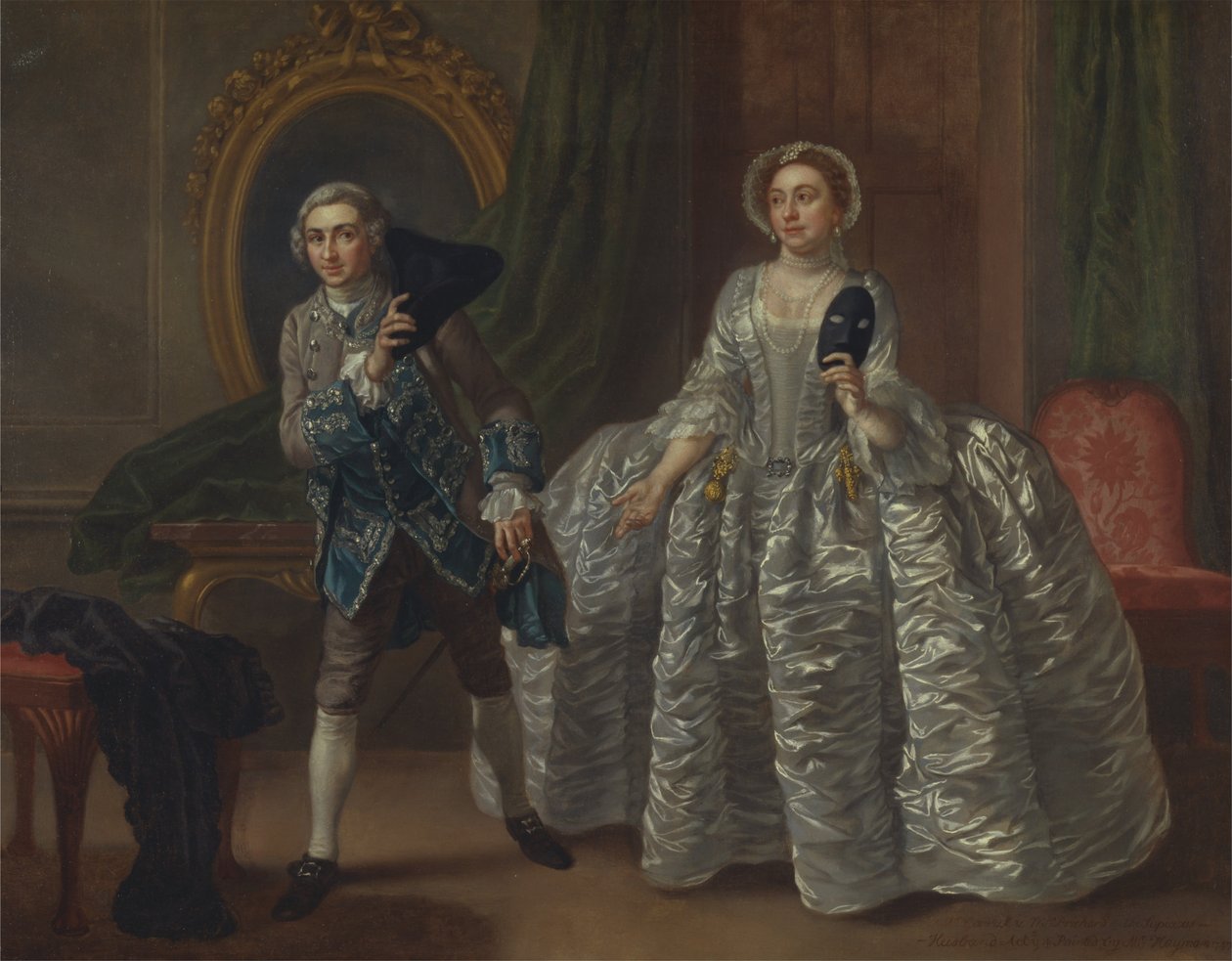David Garrick og fru Pritchard i Benjamin Hoadleys "Den mistænkelige ægtemand" af Francis Hayman