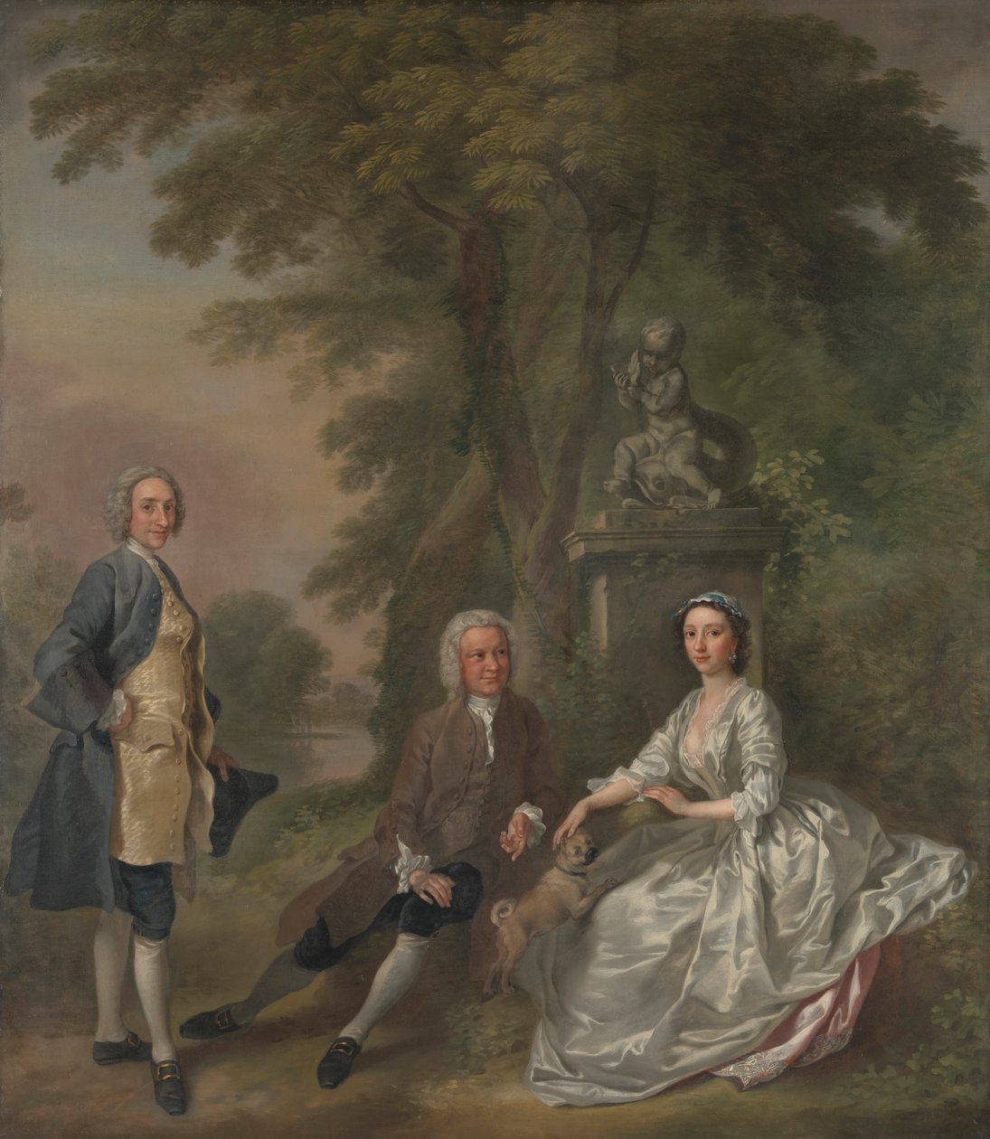 Jonathan Tyers med sin datter Elizabeth og hendes mand John Wood af Francis Hayman