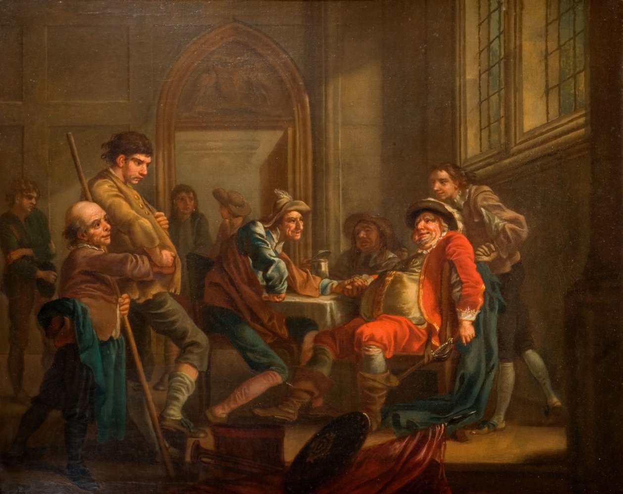 Sir John Falstaff Raising Recruits, 1765. af Francis Hayman