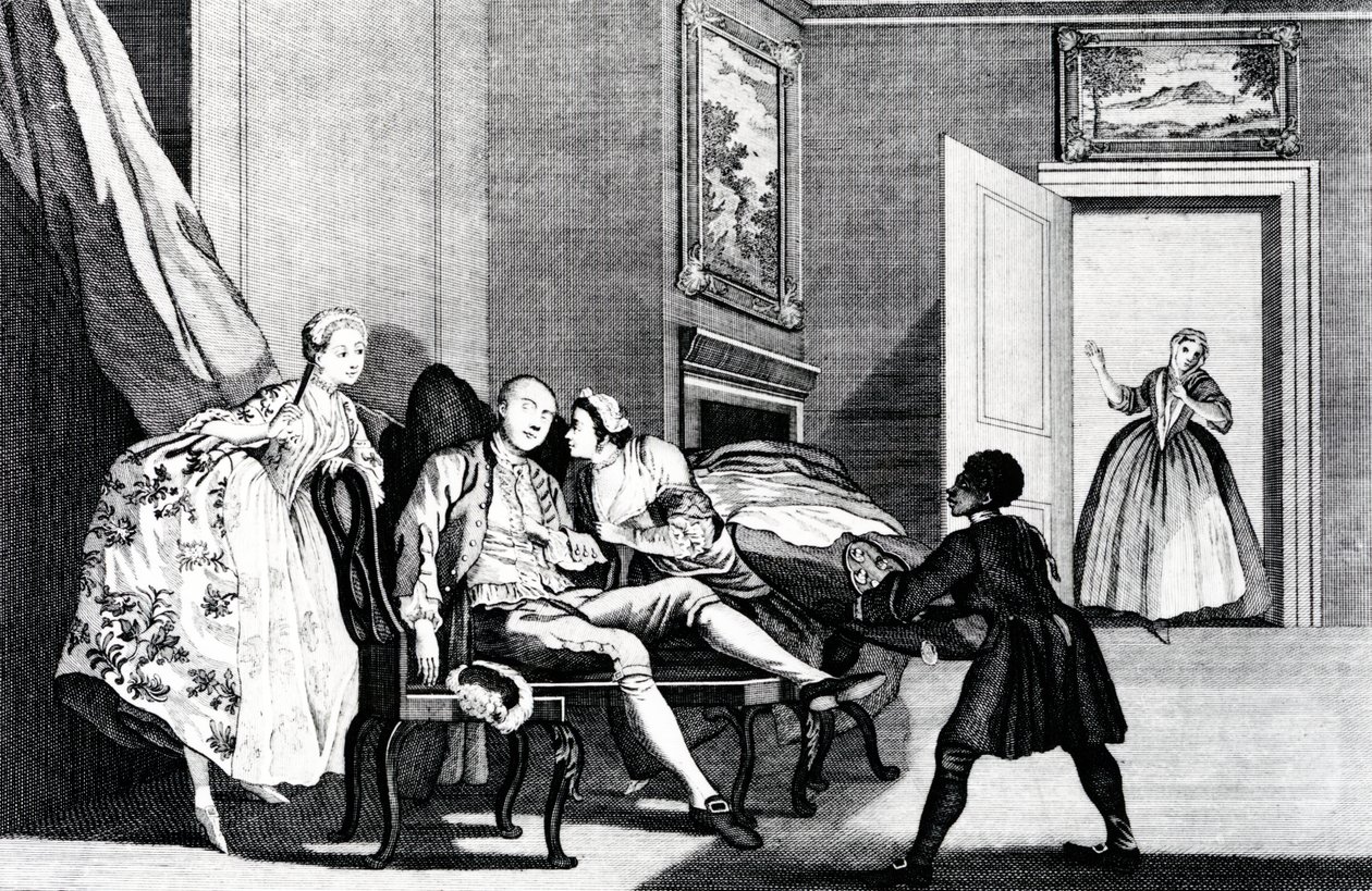 Stjæler et kys, ca. 1743 af Francis Hayman