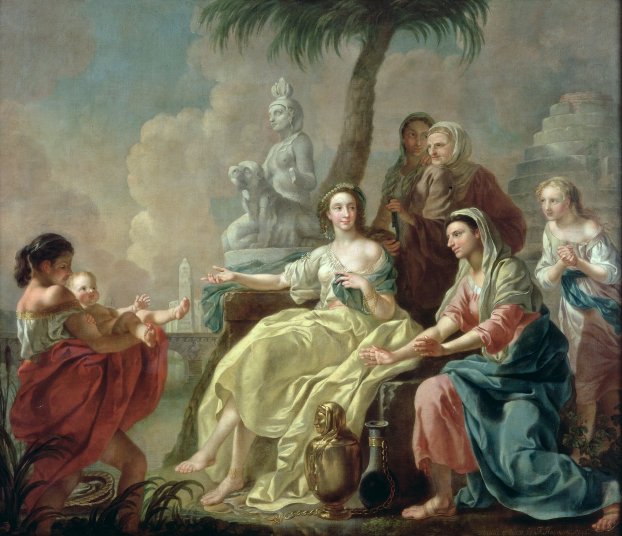 Fundet af spædbarnet Moses i tyrene, 1746 af Francis Hayman