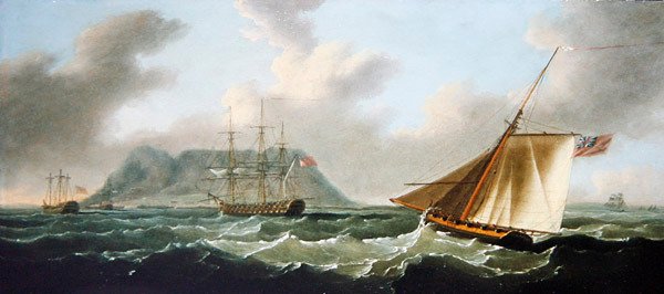 Skibsfart ud for Cape Town af Francis II Sartorius