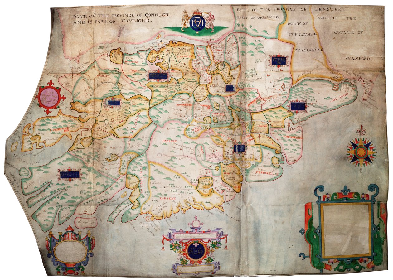 Provinsen Munster, Irland, ca. 1595 (pergament, linned) af Francis Jobson
