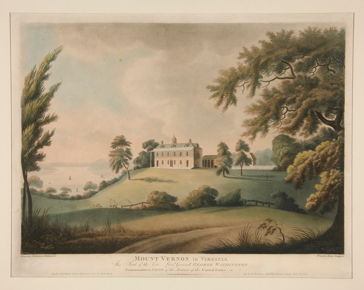 Mount Vernon i Virginia / Sædet for den afdøde generalløjtnant George Washington af Francis Jukes