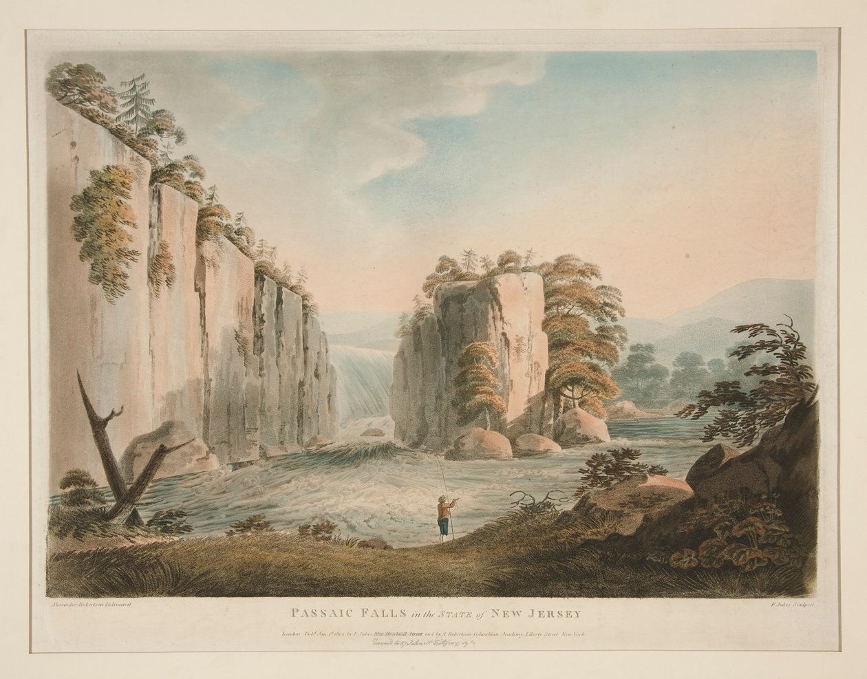 Passaic Falls i staten New Jersey af Francis Jukes