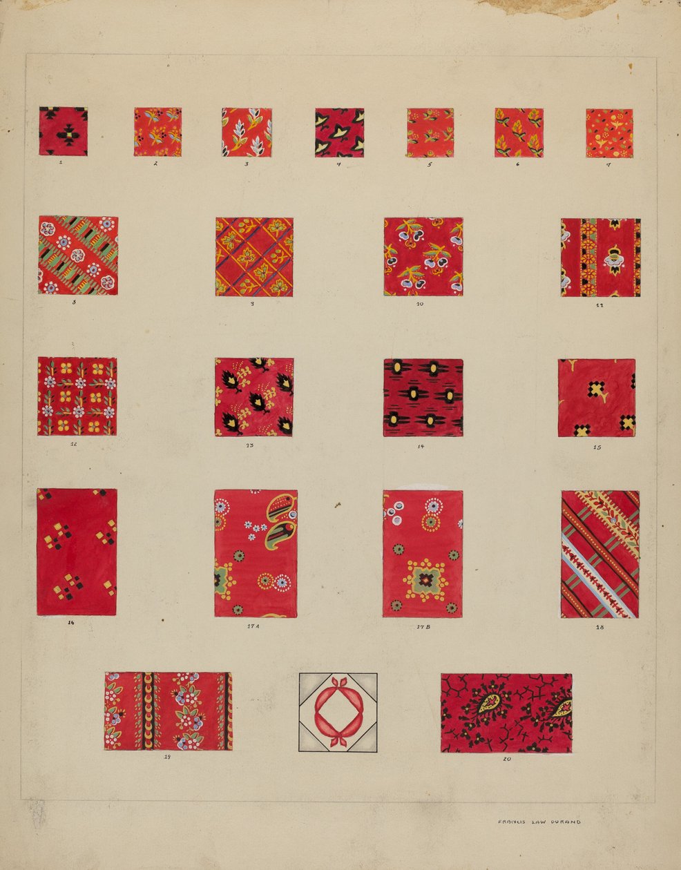 Trykte quiltede patches af Francis Law Durand