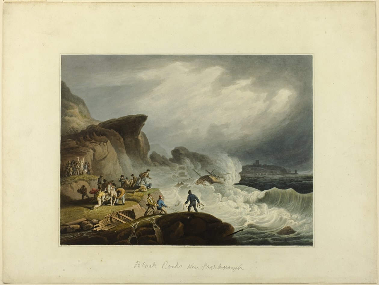 Black Rock nær Scarborough af Francis Nicholson