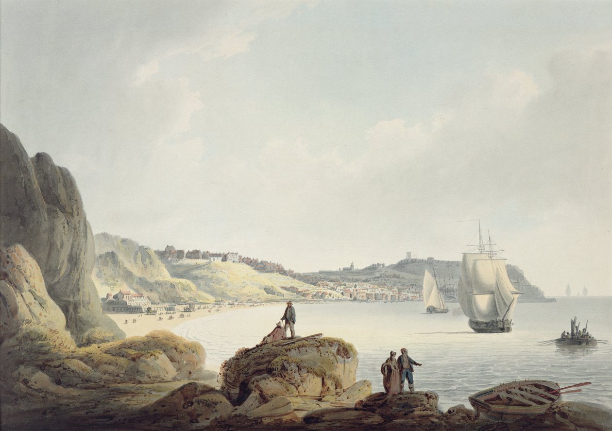 Scarborough, ca. 1820 (blyant og akvarel på papir) af Francis Nicholson