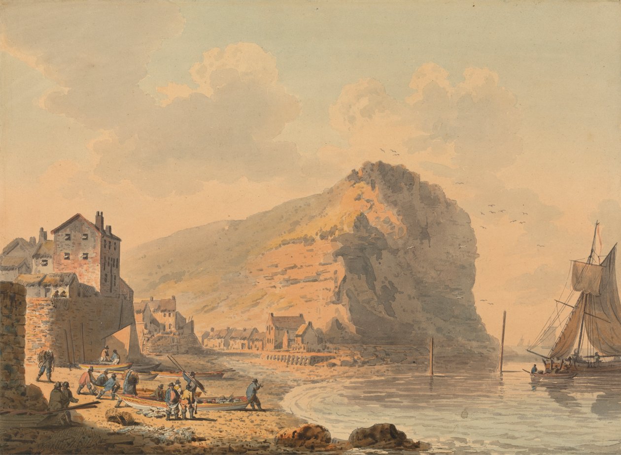 Staithes, Yorkshire af Francis Nicholson