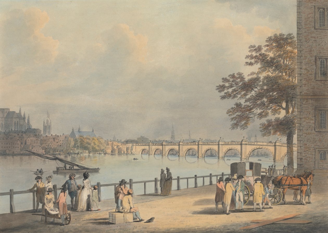 Westminster fra South Bank af Francis Nicholson