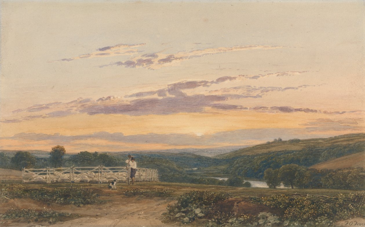 Hyrden - Aften af Francis Oliver Finch