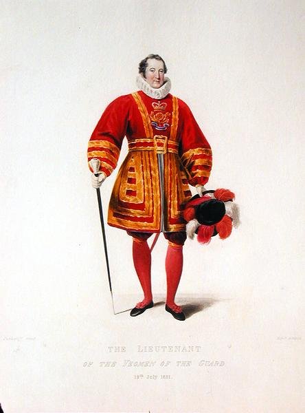 Løjtnanten for Gardens Yeoman af Francis Phillip (after) Stephanoff