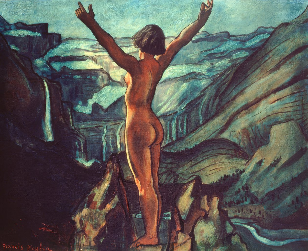 Nøgen foran et landskab af Francis Picabia