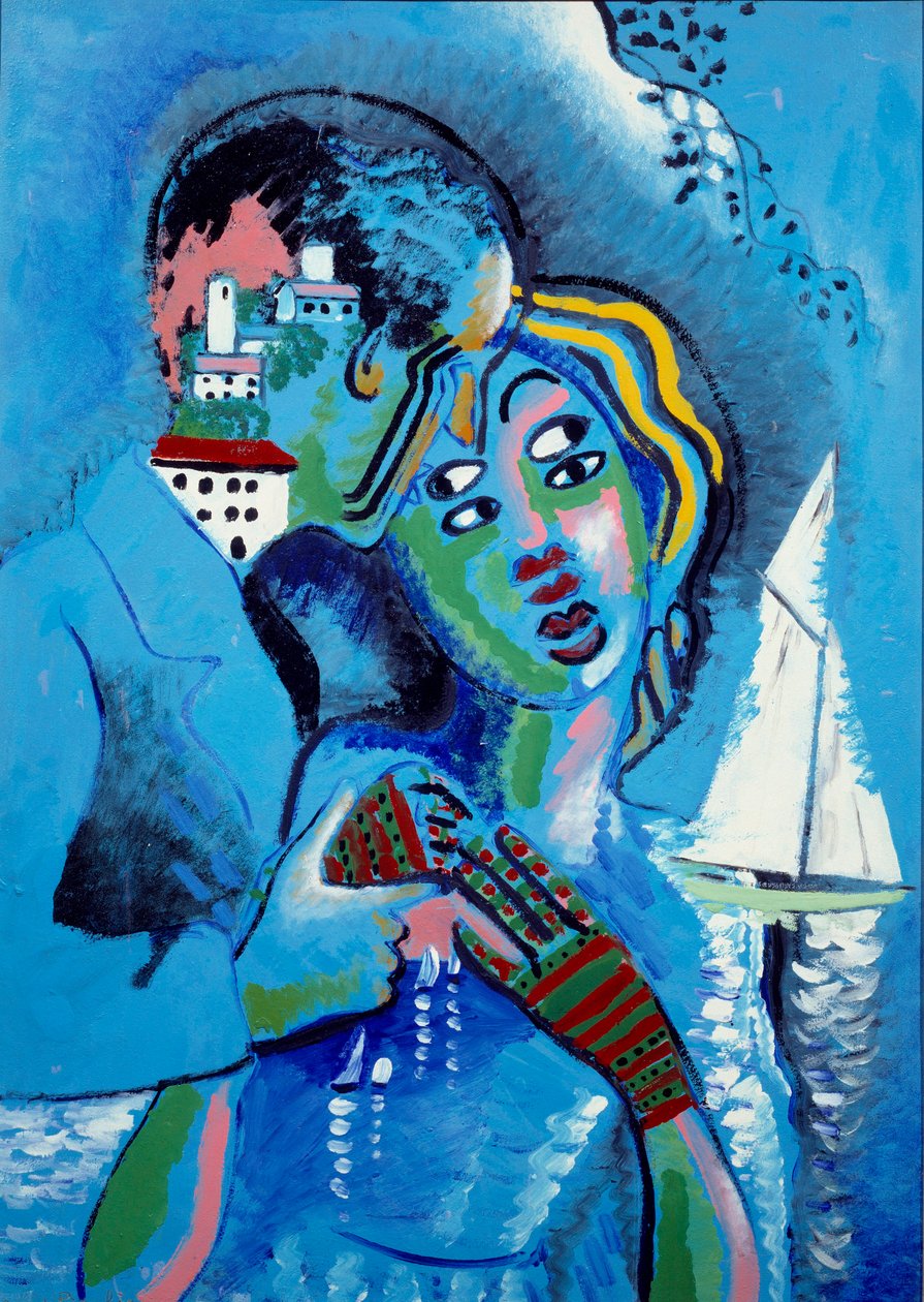 Idyllen Byen og havet forelsket af Francis Picabia