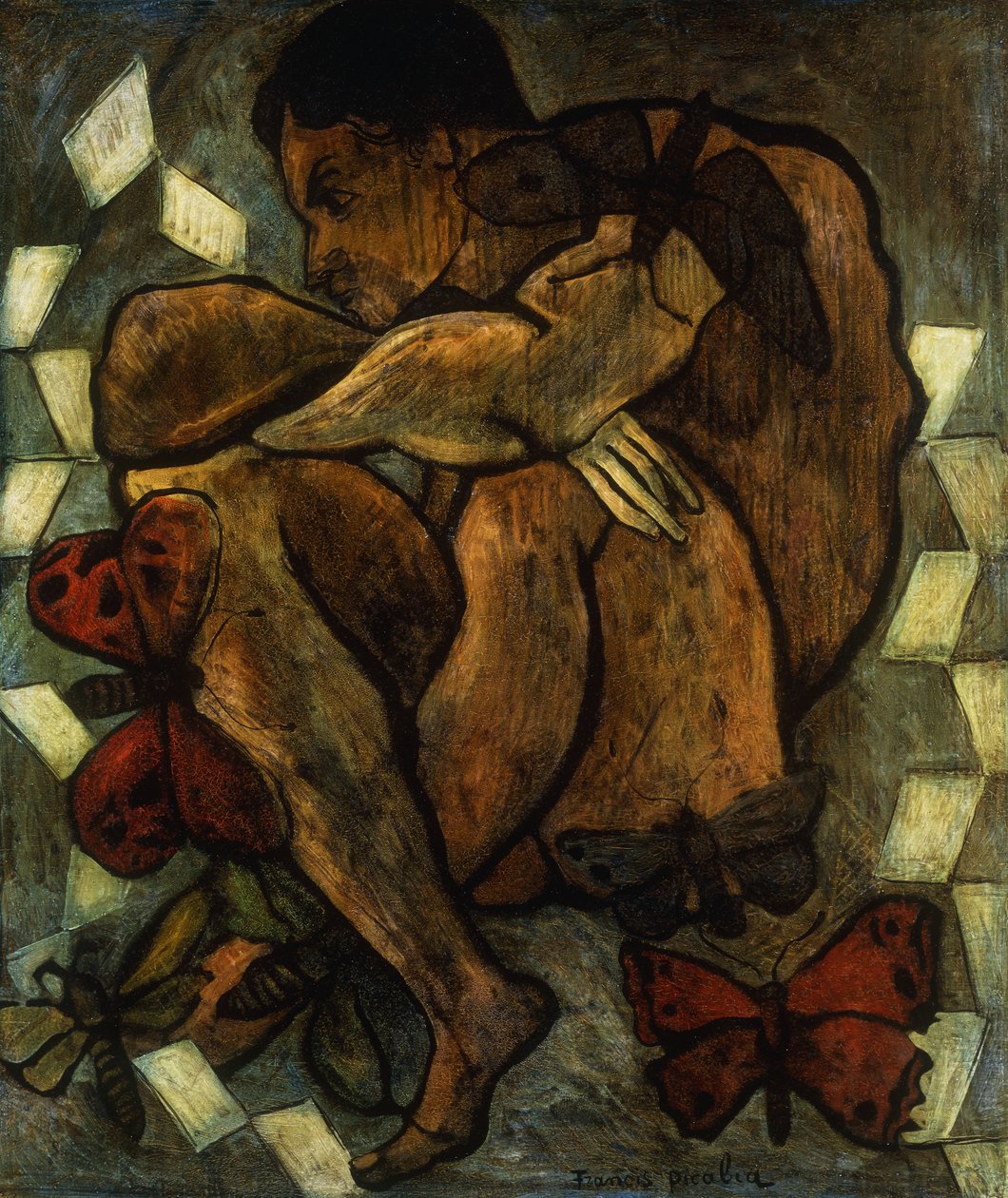 Nøgen mand med sommerfugle; Homme nu aux Papillons af Francis Picabia